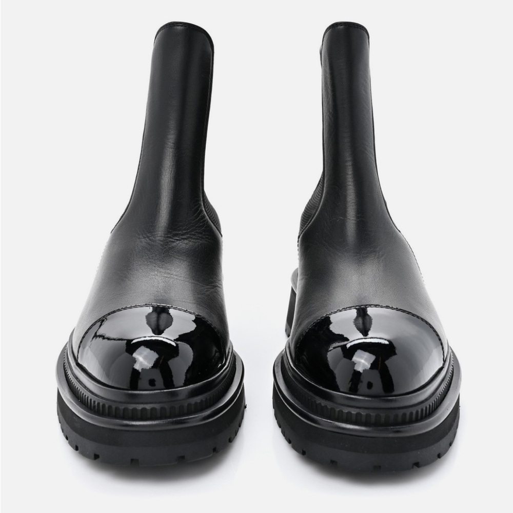 CHANEL Black Ankle Chealsea Boots - Picture 2 of 7